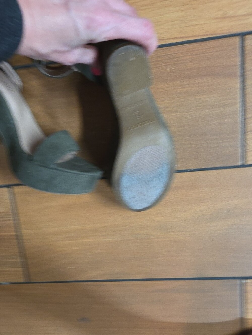 Madden Girl Olive Green Suede Ankle Strap Heels - Picture 5 of 7